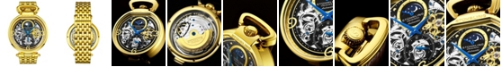 Stuhrling Men's Gold-Tone Stainless Steel Link Bracelet 46mm